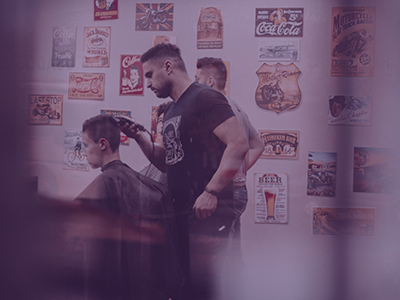 man getting a hair cut