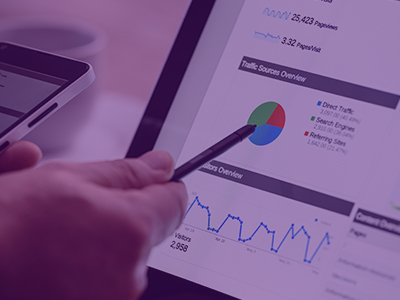 person looking at analytics