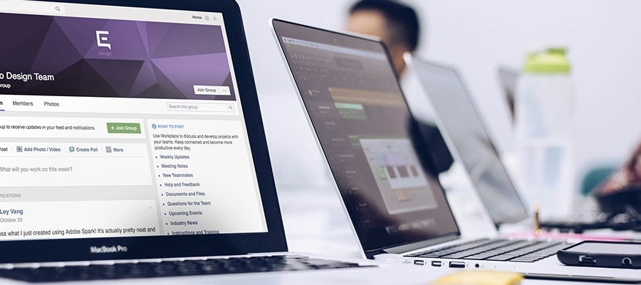 Photo of open laptops on a table