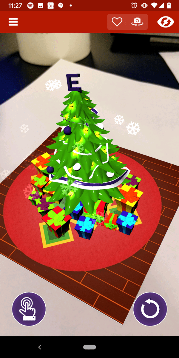 Christmas tree from augmented reality app
