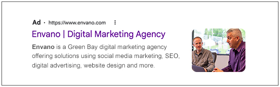 Example of a Google ad and google ad extensions. 